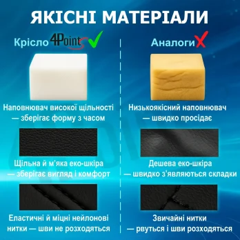Геймерське ігрове крісло комп’ютерне 4Points GT спортивне для пк з подушками розкладне біле