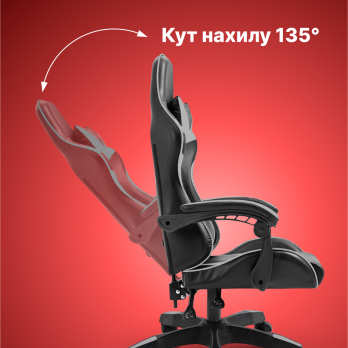 Геймерське комп’ютерне крісло 4Points DL з подушками офісне ігрове розкладне для ПК вдома Сірий