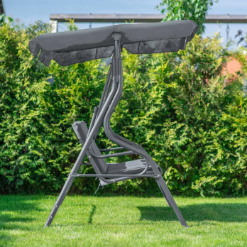 Гойдалка садова 4P Garden 180х110см посилена 3 х місцева металева з тентом з м’яким диваном для дачі саду саду будинку С