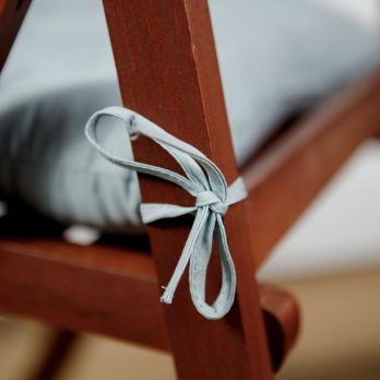 Подушка на стілець 40х40см Fibra квадратна на зав’язках для садових стільців тканина Сірий