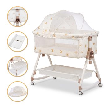 Дитяче ліжечко-трансформер LEOBRO Smart Crib Pro 5в1 Бежеве (LB-1135)