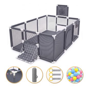 Дитячий манеж LEOBRO Multisport 120 x 180 см Сірий (LB-1137)