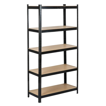 Стелаж 4Р StrongShelf 150X70X30см чорний 5 полиць МДФ загальне навантаження до 750 кг для складу комори гараж офіса квітів