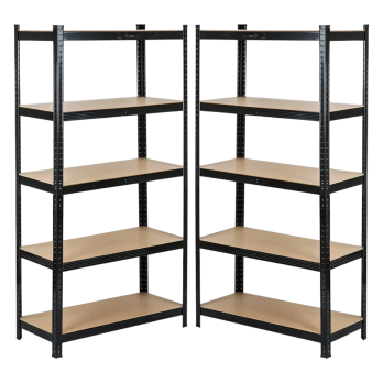 Комплект стелажів 2шт. 4Р StrongShelf 180х90х40см Чорн 5 полиць МДФ загальне навантаження до 875кг для складу офісу квітів гаража