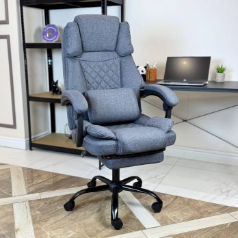 Комп’ютерне крісло з підставкою для ніг до 120кг DEXON ELITE з тканини зручне посилене офісне крісло керівника директор кабінет ТС
