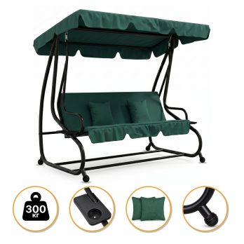 Велика гойдалка з подушками LEOBRO Luxury Green (LB-1043)