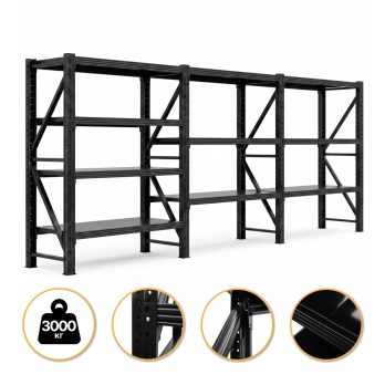 Металевий стелаж LEOBRO Premium Pro 200х600х50 см (300 кг/полиця, 10 полиць, 3 секції, LB-R131)