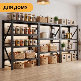 Металевий стелаж LEOBRO Premium Pro 200х600х50 см (300 кг/полиця, 10 полиць, 3 секції, LB-R131)